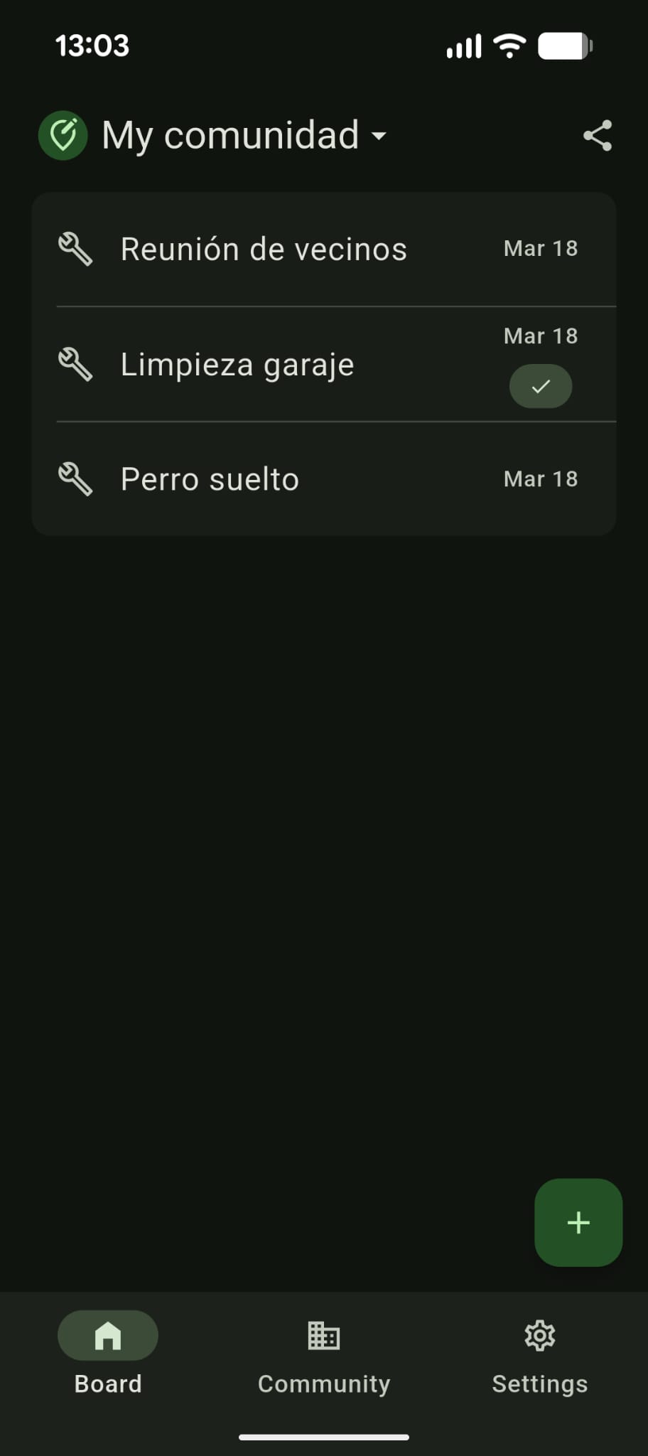 Screenshot of the app